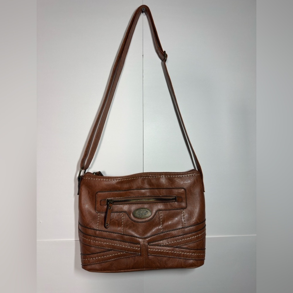 Brown Leather Shoulder Bag.
